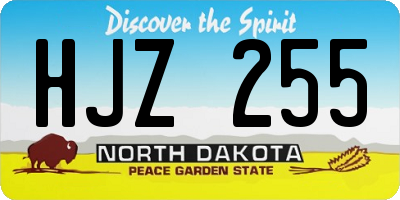 ND license plate HJZ255