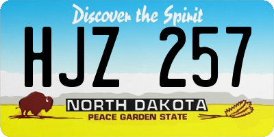 ND license plate HJZ257