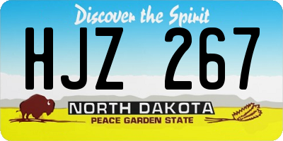 ND license plate HJZ267