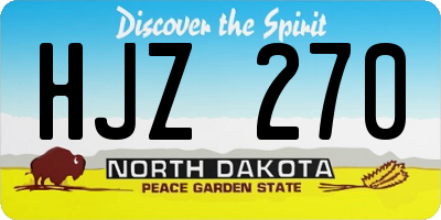 ND license plate HJZ270
