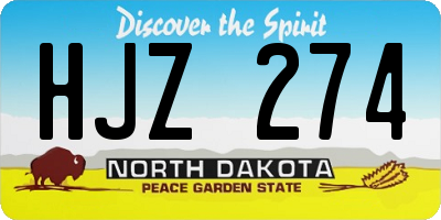 ND license plate HJZ274