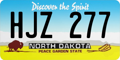 ND license plate HJZ277