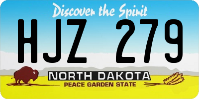 ND license plate HJZ279