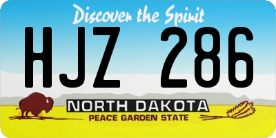 ND license plate HJZ286