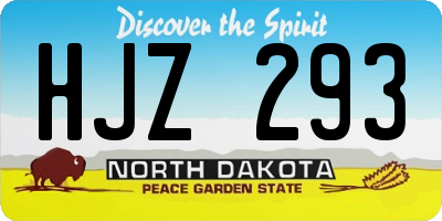 ND license plate HJZ293