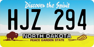 ND license plate HJZ294