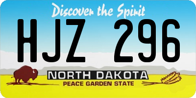 ND license plate HJZ296