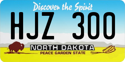 ND license plate HJZ300