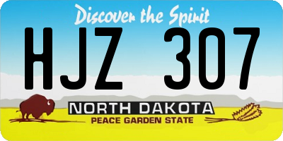 ND license plate HJZ307
