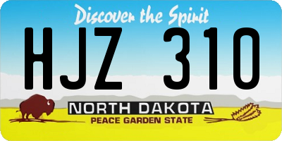 ND license plate HJZ310