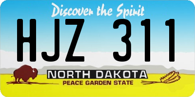 ND license plate HJZ311