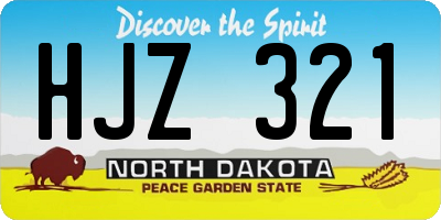 ND license plate HJZ321