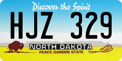 ND license plate HJZ329