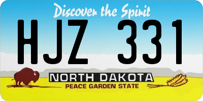 ND license plate HJZ331