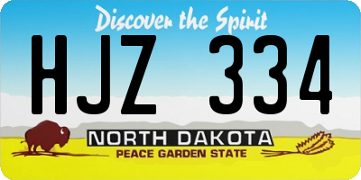 ND license plate HJZ334