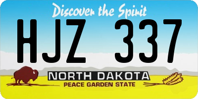 ND license plate HJZ337