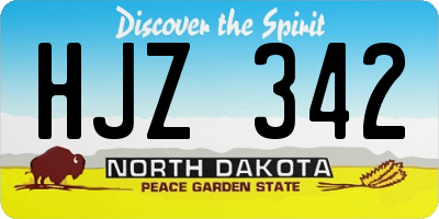 ND license plate HJZ342