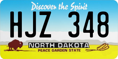 ND license plate HJZ348