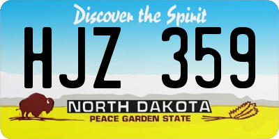 ND license plate HJZ359