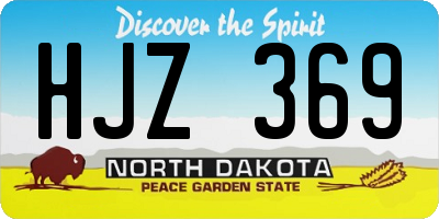 ND license plate HJZ369