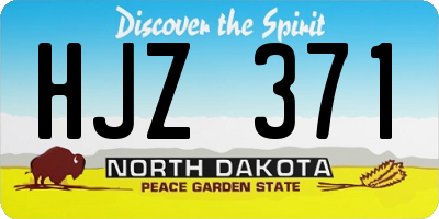 ND license plate HJZ371
