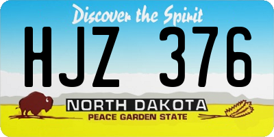 ND license plate HJZ376