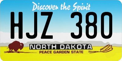 ND license plate HJZ380