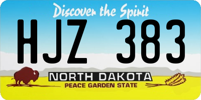 ND license plate HJZ383