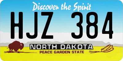 ND license plate HJZ384