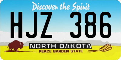 ND license plate HJZ386