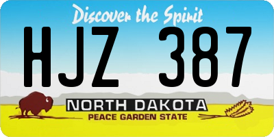 ND license plate HJZ387