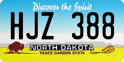 ND license plate HJZ388