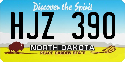ND license plate HJZ390