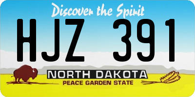ND license plate HJZ391