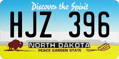 ND license plate HJZ396