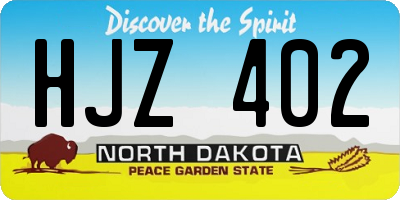 ND license plate HJZ402