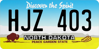 ND license plate HJZ403