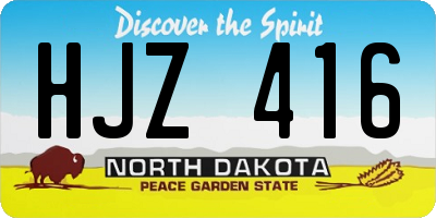 ND license plate HJZ416