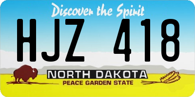 ND license plate HJZ418