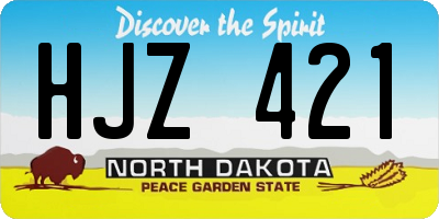 ND license plate HJZ421
