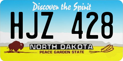 ND license plate HJZ428