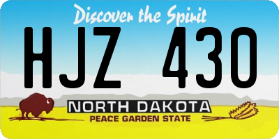 ND license plate HJZ430