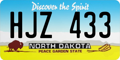 ND license plate HJZ433