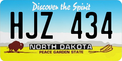 ND license plate HJZ434