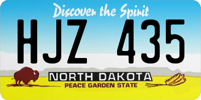 ND license plate HJZ435