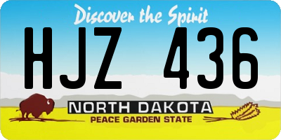 ND license plate HJZ436