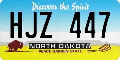 ND license plate HJZ447