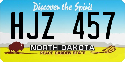 ND license plate HJZ457