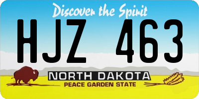 ND license plate HJZ463