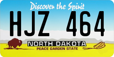 ND license plate HJZ464